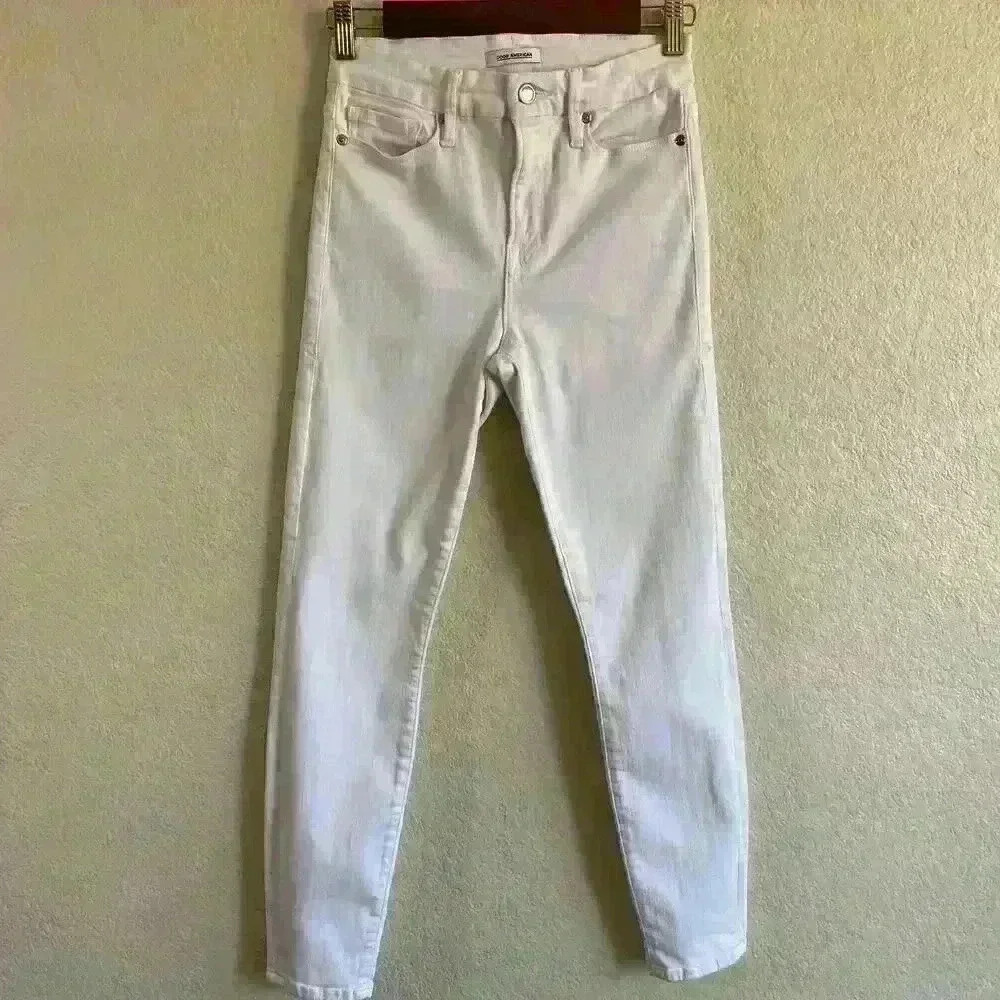 Good American Good Legs Crop Jean White Women size 27/4
